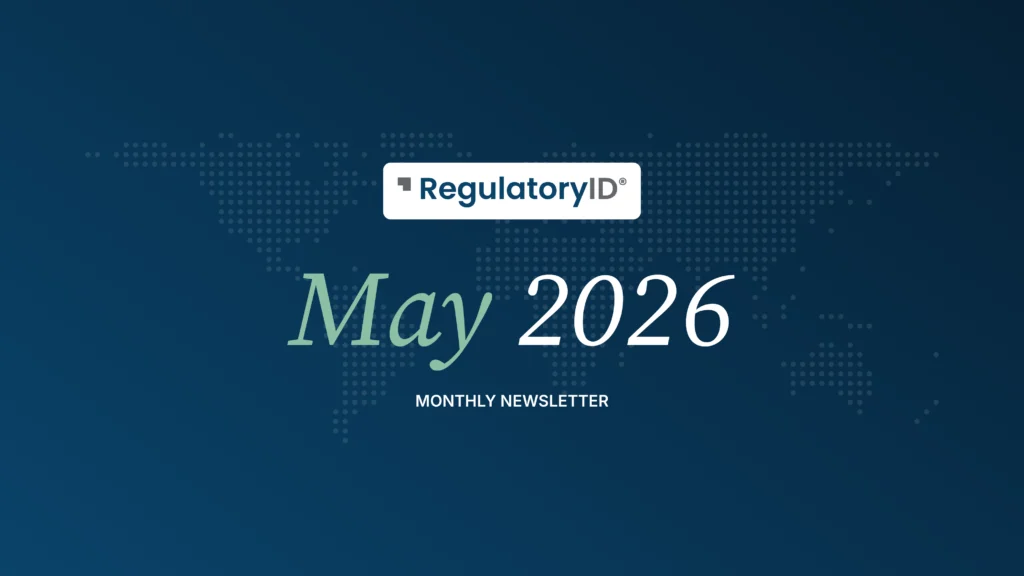 RegulatoryID May 2026 monthly newsletter cover