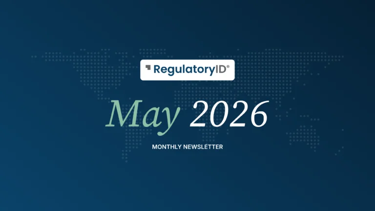 RegulatoryID May 2026 monthly newsletter cover