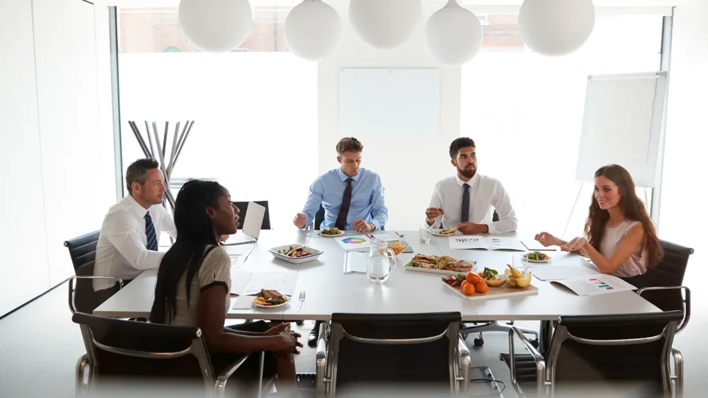 Business team meeting around a conference table